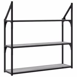 VidaXL 835457 scaffale Legno, Acciaio Grigio - Vista aggiuntiva 6