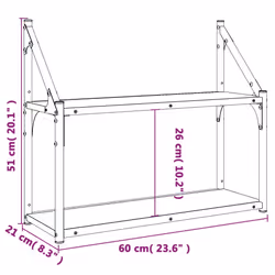 VidaXL 835462 scaffale Legno, Acciaio Grigio - Vista aggiuntiva 8