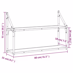 VidaXL 835465 scaffale Legno, Acciaio Legno - Vista aggiuntiva 8