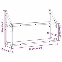 VidaXL 835467 scaffale Legno, Acciaio Grigio - Vista aggiuntiva 8