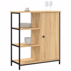 Credenza Rovere Sonoma 70x30x80 cm in Legno Multistratocod mxl 83388 - Vista aggiuntiva 3