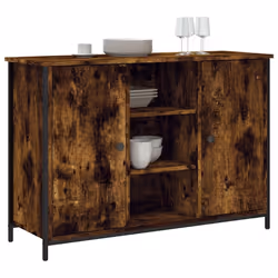 Credenza Rovere Fumo 100x35x70 cm in Legno Multistratocod mxl 107345 - Vista aggiuntiva 3