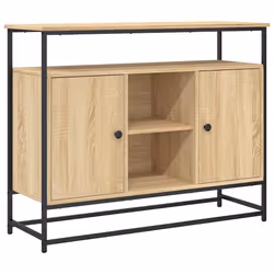 Credenza Rovere Sonoma 100x35x80 cm in Legno Multistratocod mxl 107350 - Vista aggiuntiva 2
