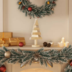 Alberi di Natale Decorativi in Legno 2pz 30cm Massello di Pino Vidaxl 8835