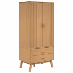 Armadio OLDEN Marrone 76,5x53x172 cm in Legno Massello di Pinocod mxl 90566 - Vista aggiuntiva 2