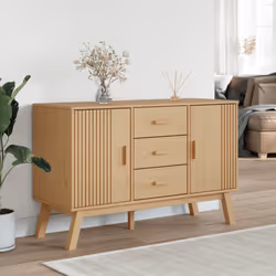 Credenza OLDEN Marrone 114x43x73,5 cm in Legno Massello di Pinocod mxl 114949 - Vista aggiuntiva 3