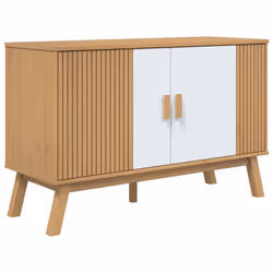 Credenza OLDEN Bianca e Marrone 114x43x73,5 cm Massello di Pinocod mxl 114950 - Vista aggiuntiva 2