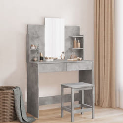 Vidaxl - Toeletta con Specchio Grigio Cemento 96x39x142 cm 53759