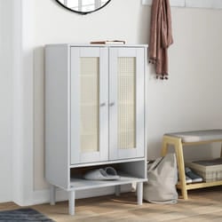 Scarpiera senja Aspetto Rattan Bianco 59,5x35x107 cm Massello Vidaxl Bianco