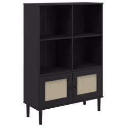 VidaXL 358063, Nero, Legno, Legno, Legno di pino, Rattan sintetico, Legno, 900 mm, 350 mm