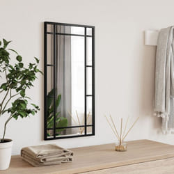 Specchio da Parete Nero 30x60 cm Rettangolare in Ferro Vidaxl 25172