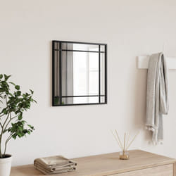 Specchio da Parete Nero 40x40 cm Quadrato in Ferro Vidaxl 49077