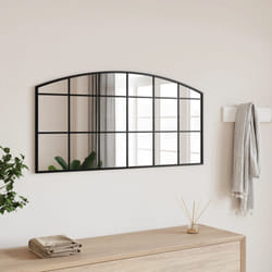 Vidaxl - Specchio da Parete Nero 100x50 cm Arco in Ferro