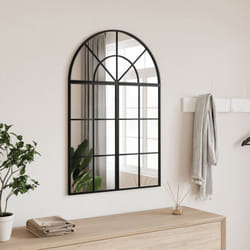Vidaxl - Specchio da Parete Nero 60x30 cm Arco in Ferro 83326