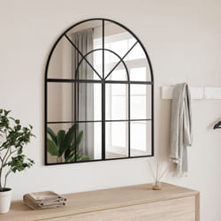 Vidaxl - Specchio da Parete Nero 80x40 cm Arco in Ferro 53767