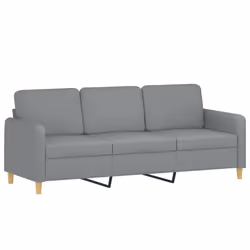 vidaXL Divano a 3 Posti Grigio Chiaro 180 cm in Tessuto - Vista aggiuntiva 2