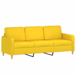 Divano a 3 Posti Giallo Chiaro 180 cm in Tessutocod mxl 133345 - Vista aggiuntiva 2