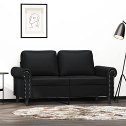 Vidaxl - Divano a 2 Posti Nero 120 cm in Similpelle 44310