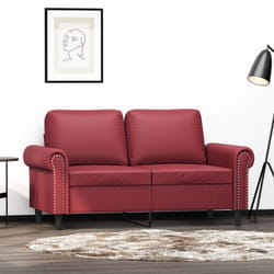 Vidaxl - Divano a 2 Posti Rosso Vino 120 cm in Similpelle 77445