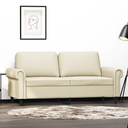 Vidaxl - Divano a 2 Posti Crema 140 cm in Similpelle 72087
