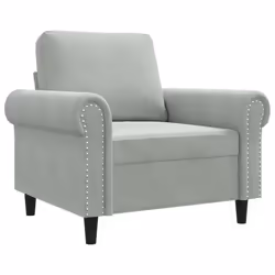 Poltrona Grigio Chiaro 60 cm Vellutocod mxl 131212 - Vista aggiuntiva 2