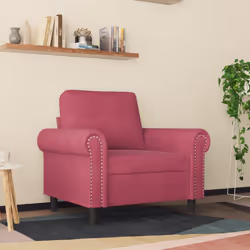 Poltrona Rosso Vino 60 cm Vellutocod mxl 110718 - Vista aggiuntiva 3
