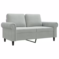 Divano a 2 Posti Grigio Chiaro 120 cm in Vellutocod mxl 83374 - Vista aggiuntiva 2