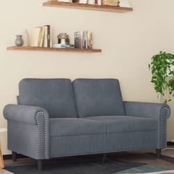 vidaXL Divano a 2 Posti grigio scuro 120 cm in Velluto