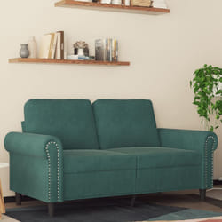 Vidaxl - Divano a 2 Posti Verde Scuro 120 cm in Velluto 84041