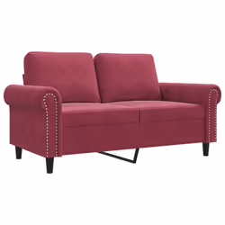 Divano a 2 Posti Rosso Vino 120 cm in Vellutocod mxl 134742 - Vista aggiuntiva 2