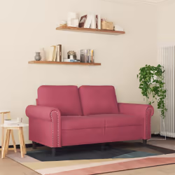Divano a 2 Posti Rosso Vino 120 cm in Vellutocod mxl 134742 - Vista aggiuntiva 3