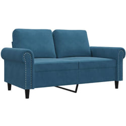 Vidaxl - Divano a 2 Posti Blu 120 cm in Velluto