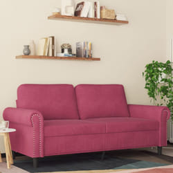 Vidaxl - Divano a 2 Posti Rosso Vino 140 cm in Velluto 66781