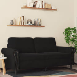 vidaXL Divano a 2 Posti Nero 140 cm in Velluto