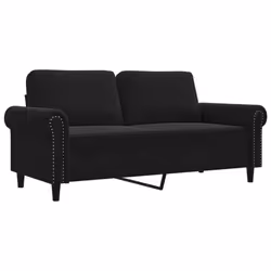 vidaXL Divano a 2 Posti Nero 140 cm in Velluto - Vista aggiuntiva 2