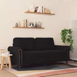 vidaXL Divano a 2 Posti Nero 140 cm in Velluto - Vista aggiuntiva 3