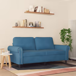 Divano a 2 Posti Blu 140 cm in Vellutocod mxl 86739 - Vista aggiuntiva 3