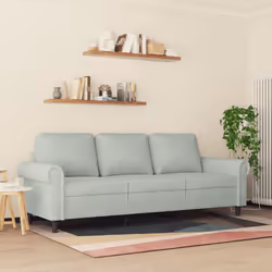 Divano a 3 Posti Grigio Chiaro 180 cm in Vellutocod mxl 107312 - Vista aggiuntiva 3
