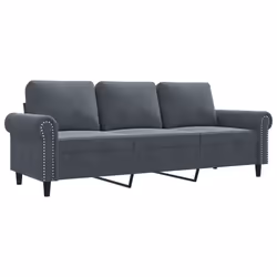 Divano a 3 Posti Grigio Scuro 180 cm in Vellutocod mxl 131288 - Vista aggiuntiva 2