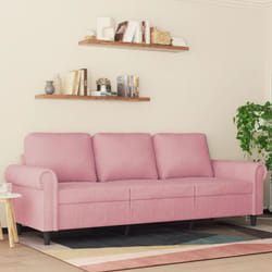 Vidaxl - Divano a 3 Posti rosa 180 cm in Velluto 28179