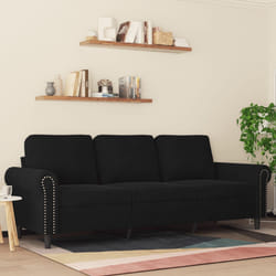 Divano a 3 Posti Nero 180 cm in Vellutocod mxl 83375