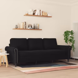 Divano a 3 Posti Nero 180 cm in Vellutocod mxl 83375 - Vista aggiuntiva 3