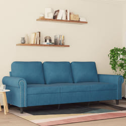 Vidaxl - Divano a 3 Posti Blu 180 cm in Velluto 90427