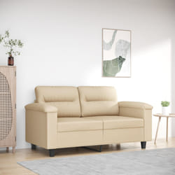 Divano a 2 Posti Crema 120 cm in Tessuto Microfibracod mxl 85411