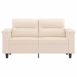 vidaXL Divano a 2 Posti Beige 120 cm in Tessuto Microfibra - Vista aggiuntiva 3