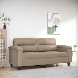 Divano a 2 Posti Tortora 140 cm in Tessuto Microfibracod mxl 133349