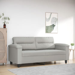 Vidaxl - Divano a 2 Posti Grigio Chiaro 140 cm in Tessuto Microfibra 34010