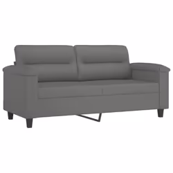 Divano a 2 Posti Grigio Scuro 140 cm in Tessuto Microfibracod mxl 131391 - Vista aggiuntiva 2