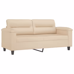 Divano a 2 Posti Crema 140 cm in Tessuto Microfibracod mxl 85412 - Vista aggiuntiva 2