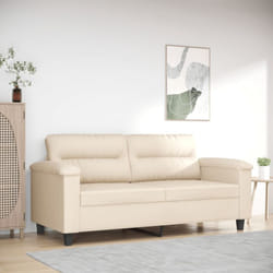 Vidaxl - Divano a 2 Posti Beige 140 cm in Tessuto Microfibra 53342